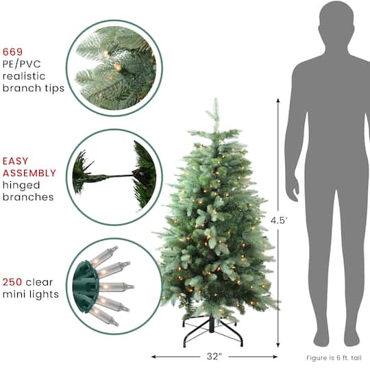 4.5ft. Pre-Lit Real Touch™️ Washington Frasier Fir Artificial Christmas Tree